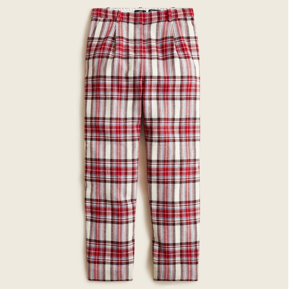 NWT j. Crew Tapered-leg wool pant in vintage plaid, size 6